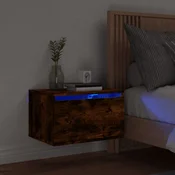 Vidaxl vidaXL LED stenska nočna omarica dimljen hrast