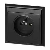Vgradna enojna vtičnica 2P+E Luna, 16A, 250V, PT-16L, črna