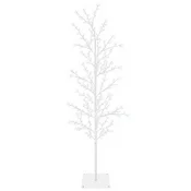 Vidaxl Mini brezovo božično drevo Bela 150 cm Jeklo 360 LED