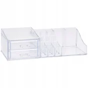 shumee Plastični organizator za kozmetiko s predali, prozoren, 30 cm