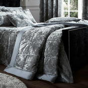 Sivi prošiven prekrivac od samta za bracni krevet 220x220 cm Crushed – Catherine Lansfield