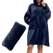 Pulover & odeja s kapuco 4v1 – temno modra XXL - Froster - Home warming - Najstniki