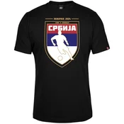 011Shop Muška majica kratkih rukava, Srbija štit svi u napad EP 2024, Crna