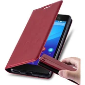 Cadorabo Cadorabo Ohišje, združljivo z Sony Xperia M5 v rdeče jabolko - Zaščitni ovitek z magnetnim zapiranjem, stoječo funkcijo in režo za kartice, (20549249)