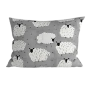 Polibombažni prevleka za vzglavnik WHITE SHEEPS 70x90 cm, siva