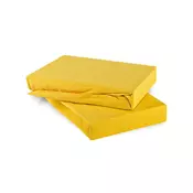 Posteljna rjuha svetlo rumena jersey EMI, Ponjava 200x220