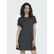 Navy blue womens striped basic dress ONLY May
