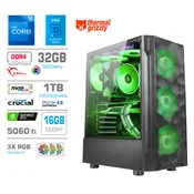 MEGA Računalnik MEGA MT S7 i7-12700KF/RTX5060Ti-16GB/32GB/1TB/750W/Brez OS RGB + Estetski napajalni kabli [Zelena/Črna], (5000273652)