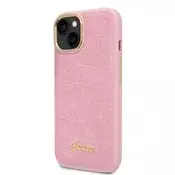 Guess Etui Guess Croco Collection za iPhone 14 Plus - roza