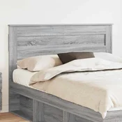 Vidaxl Vzglavje z vzglavjem Siva Sonoma 150 cm Konstruiran les