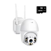WiFi Smart zunanja nadzorna kamera z barvnim nočnim vidom + 32GB spominska kartica