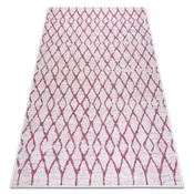 eoshop Preproga SISAL SION GRID 22129 flat weave ecru/fuksija ( - Velikost: 180x270 cm)