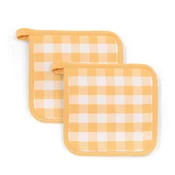 TISECO Set kuhinjska prijemalka Gingham Tiseco 20x20cm/rumena/2 kos/bombaž, poliester, (5000198342)