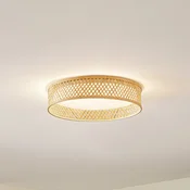 Lindby LED stropna svetilka Eilif, bambus, O 40 cm - Dnevna soba/jedilnica - Sodobni - svetel les, bela barva