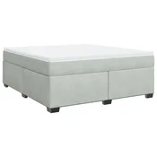 Vidaxl Box spring postelja z vzmetnico svetlo siva 180x200 cm žamet