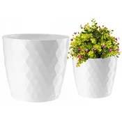 Galicja Okrogel bel plastični cvetlični lonec 12 cm Cristal