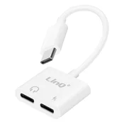 LINQ LinQ, Napajalnik USB C z 2x USB C za zvok in hitro polnjenje, Bela, (5000220138)
