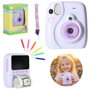 Digitalni fotoaparat z instant tiskom – 16x zoom, do 128GB, vijolična barva - Rojstni dan - Birma - Najstniki