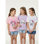 Sinsay - Pamucne majice 3 pack Hello Kitty - belo