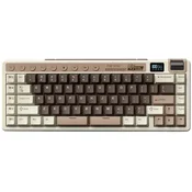 Tipkovnica ROYAL KLUDGE RK-M70, mehanička, Cream linear switch, bežična, US layout, smeđa