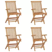 Sklopive vrtne stolice 4 kom od masivne tikovine