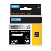 Trak Dymo Rhino Polyester 18485, 9 mm/5.5 m (črn/metal - poliester), original