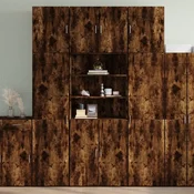 Visoka omara dimljen hrast 80x42,5x249 cm inženirski les