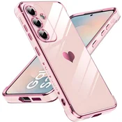 GS Ovitek za Samsung Galaxy S25 FE, elektro srce, roza zlata