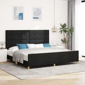 vidaXL vidaXL Postelja Črna 200x200 cm Tkanina, (22049783)