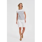 Marisse Cotton Shorts With A Belt, White