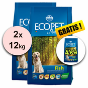 Farmina MO P ECOPET N dog FISH MEDIUM 2x12 kg + 4 kg GRATIS