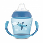 Canpol babies steklenička Toys s silikonskim pitnikom, 230 ml, modra