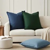 Vidaxl Prevleka za blazino 2 kos HOUTEN Modra 65 x 65 cm Lažni lanu
