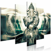 Slika - Buddha Style (5 Parts) Green Wide 200x100