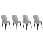 Hanah Home Set 4 trpezarijske stolice Alfa Sivo-Crni
