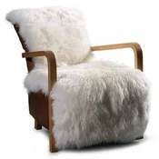 Casa Padrino luxury faux fur armchair white/black/brown - Living room furniture