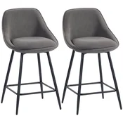 Homestar Set barskih stolov 2 kosa 49x52x88 cm siva