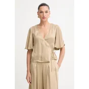 BOSS Orange bluza na preklop ženska iz cupro C_Bireni