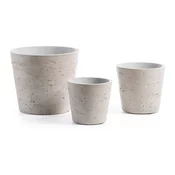 Betonski cvetlični lonci v kompletu 3 ks o 23,5 cm Low – Kave Home