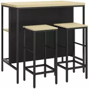 Homestar Set barske mize 2 barska stola in 1 miza 100x60x95 cm črni hrast