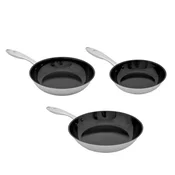 shumee Set ponev Shiori ? iz nerjavečega jekla 304 s keramično prevleko, indukcijska 20 cm, 24 cm, 28 cm