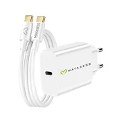 OEM Mayaxess, Omrežni polnilnik za Galaxy Z Fold 5 20W + 1m USB-C kabel, Bela, (5000275892)