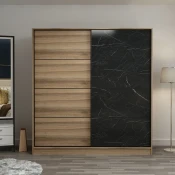 Hanah Home Garderober Kale-3981, 180x210x52 cm, Hrast-crni