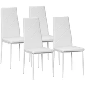 Homestar Set 4 jedilnih stolov 50x41x97 cm bela