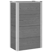 vidaXL Vrtna visoka greda Siva 50 x 30 x 22 cm WPC in aluminij