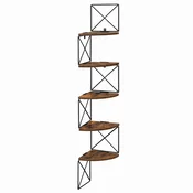 Songmics Kotna polica z vzorcem cik-cak 20x20x1275 cm rjava