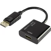 renkforce DisplayPort / HDMI adapter [1x DisplayPort vtič - 1x VDMI-vtičnica] črne barve s pozlačenimi vtičnimi kontakti renkforce