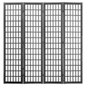 VEVOR Prostorovni razdelilec 4 paneli japonski slog 1620x1700x185 mm črn