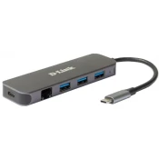 D-Link 5-v-1 USB-C vozlišče z gigabitnim ethernetom/dobavo energije