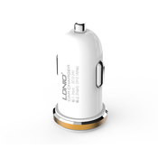 LDNIO Auto punjac Dl-C22 Dual USB 2.1A + Type-C Kabl, Beli